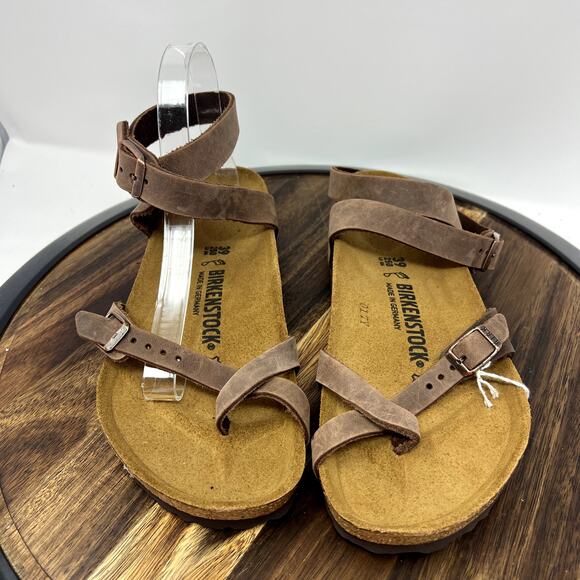 Birkenstock Sandals Women's 8 (39) Yara Brown Oiled Leather NWOT - Picture 3 of 6